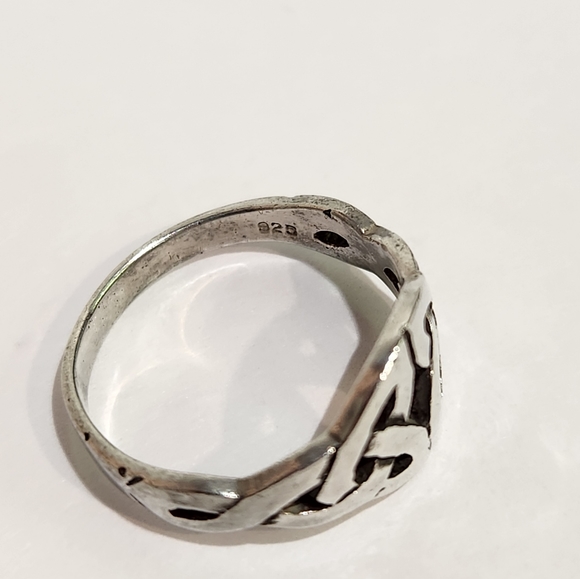 Genuine Vintage Sterling Silver "Double Trinity Knot" Infinity Ring (Size 5.25) - Picture 10 of 12